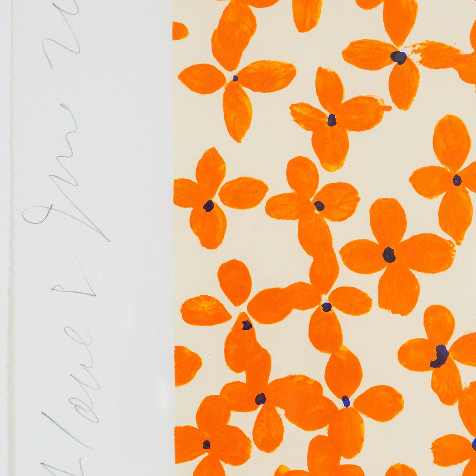 Fleurs d'oranger - Beige Abstract Print par Donald Sultan