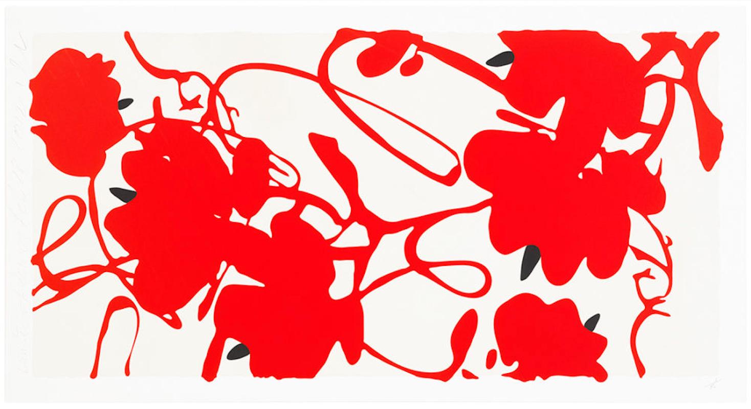 Red Flowers - Print by Donald Sultan
