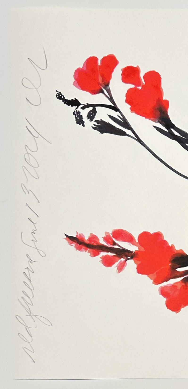 Red Freesia, June 13, 2024 - Contemporain Print par Donald Sultan