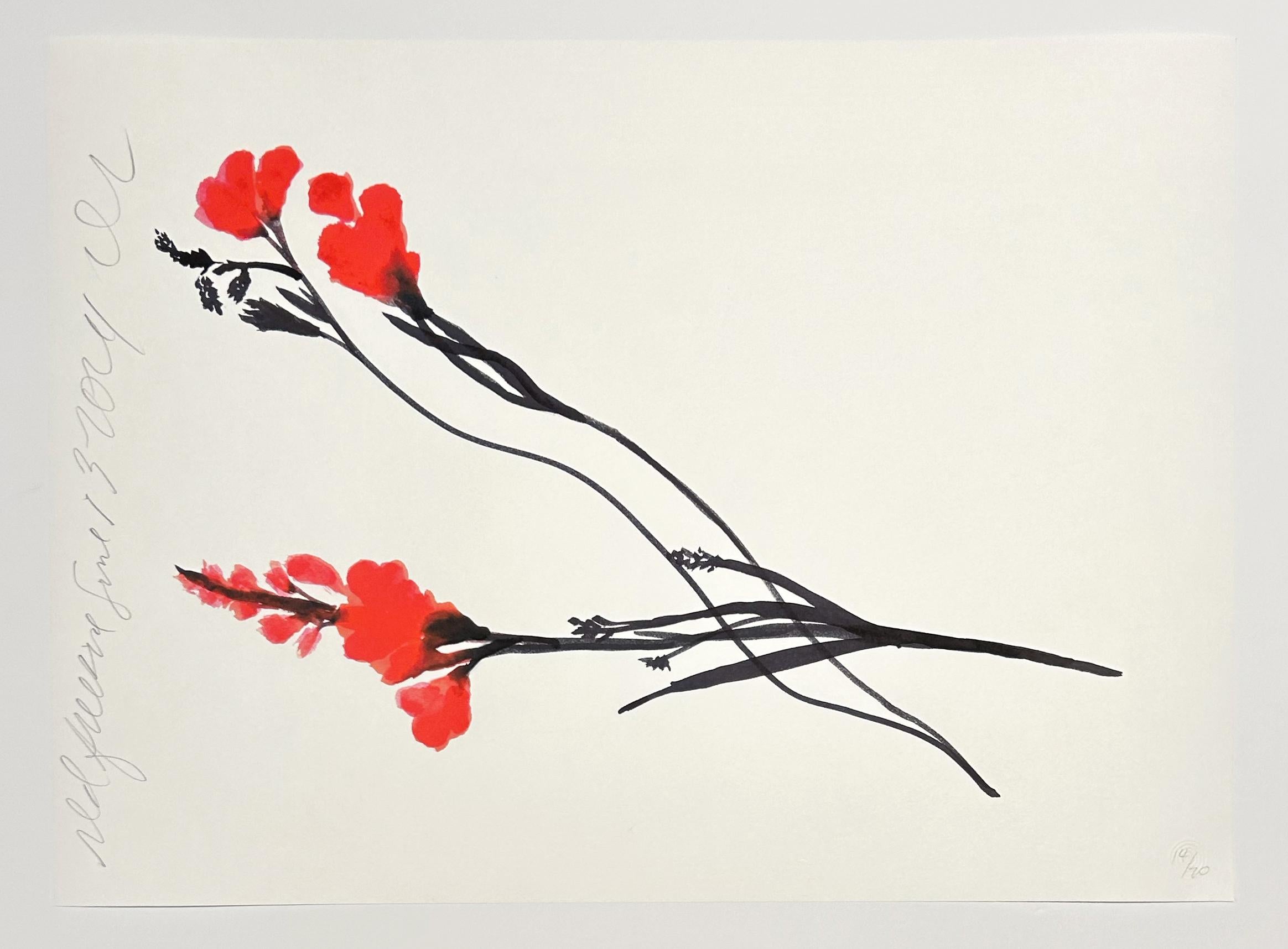Artist: Donald Sultan
Title: Red Freesia, June 13, 2024
Portfolio: 2024 Freesia
Medium: Archival pigment inks on Japanese 110 gsm paper
Date: 2024
Edition: 14/20
Frame Size: 21 1/4