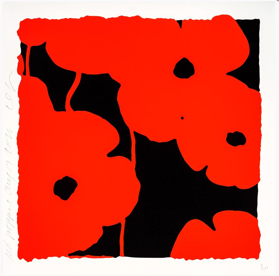 Rote Pflanzgefäße, 17. August 2022 – Print von Donald Sultan