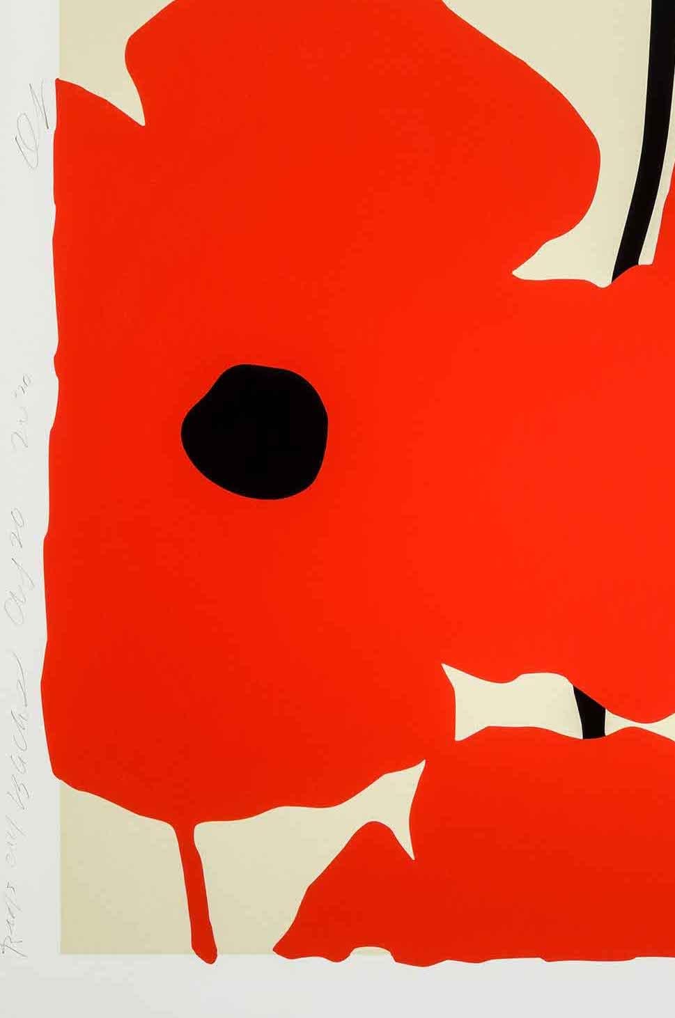 Rote Pflanzgefäße – Print von Donald Sultan