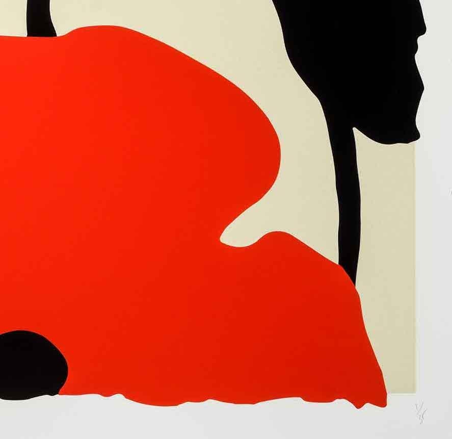 Rote Pflanzgefäße (Zeitgenössisch), Print, von Donald Sultan