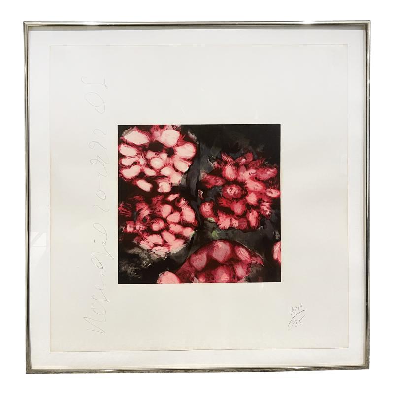 Donald Sultan Still-Life Print – Rote Rosen aus Obst und Blumen III