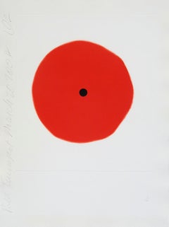 Red Trumpet, Signed Minimalist Aquatint Etching by Donald Sultan