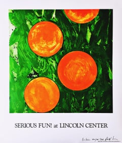 Serious Fun at Lincoln Center, signed inscribed orange tree lithographic poster