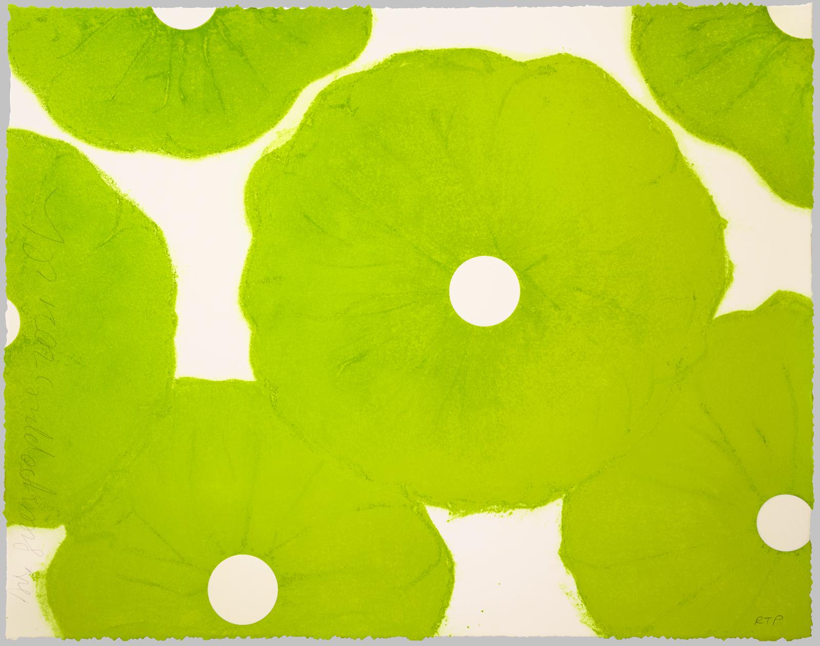 Donald Sultan Figurative Print - Six Green Poppies, 2021