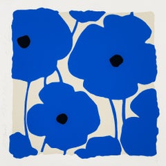 Three Poppies (Blue), by Donald Sultan