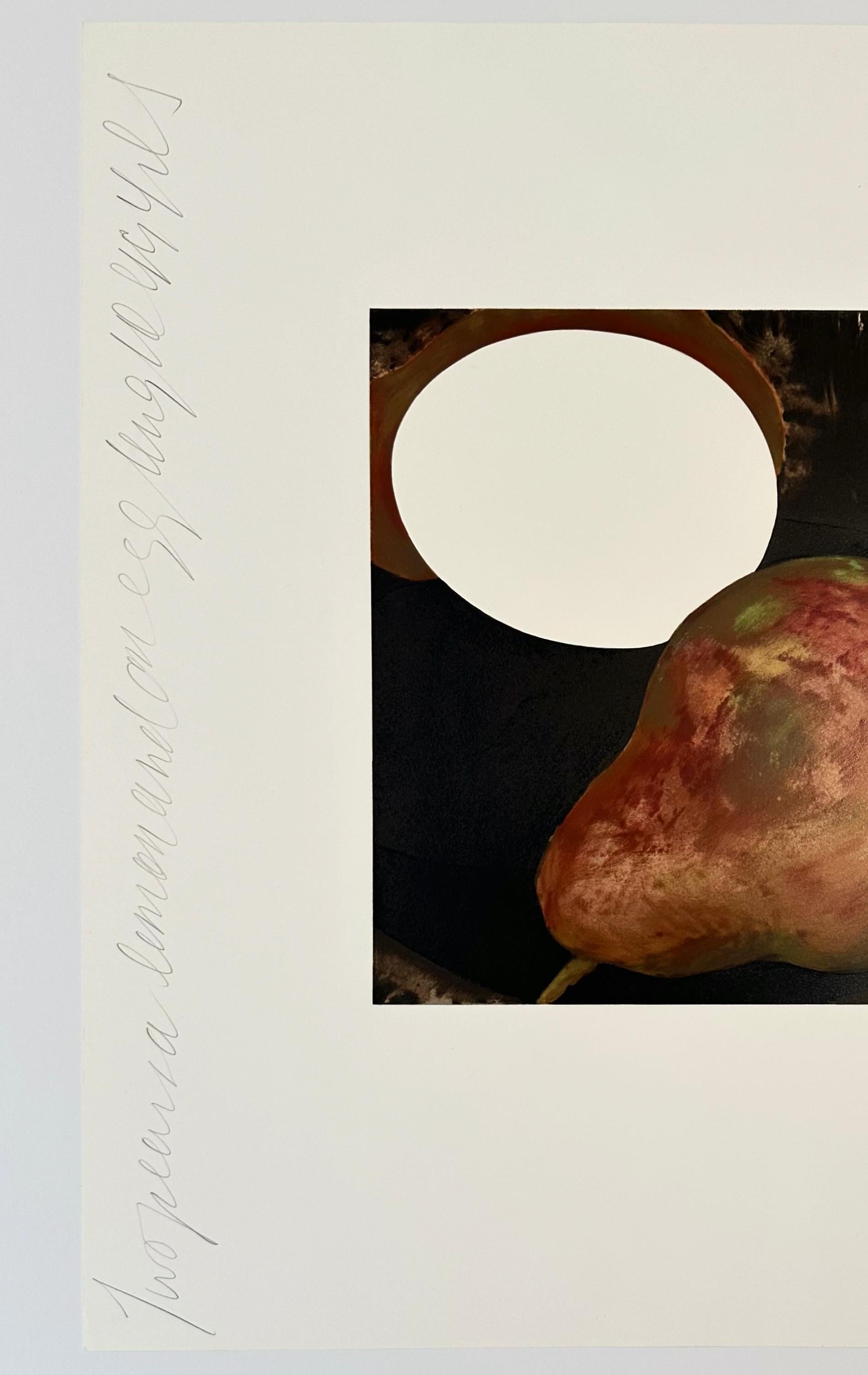 Two Pears, a Lemon and a Egg - Black Print by Donald Sultan