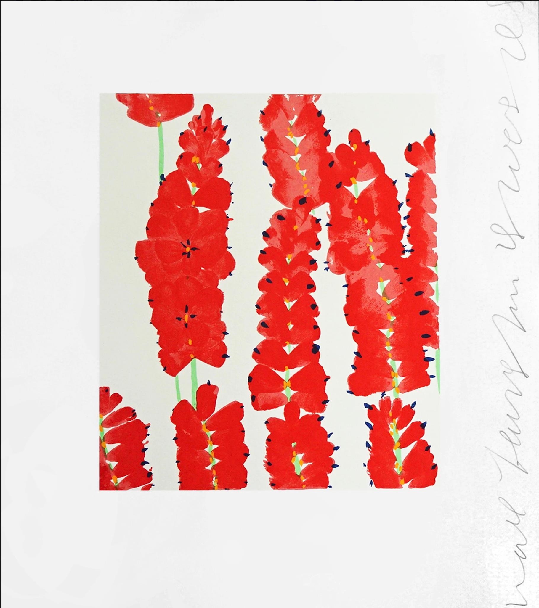 Alhelí 26 - Still-Life Print Rojo de Donald Sultan