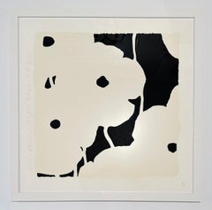 Donald Sultan Abstract Flower Silkscreen Print, Signed, 2022, White Poppies