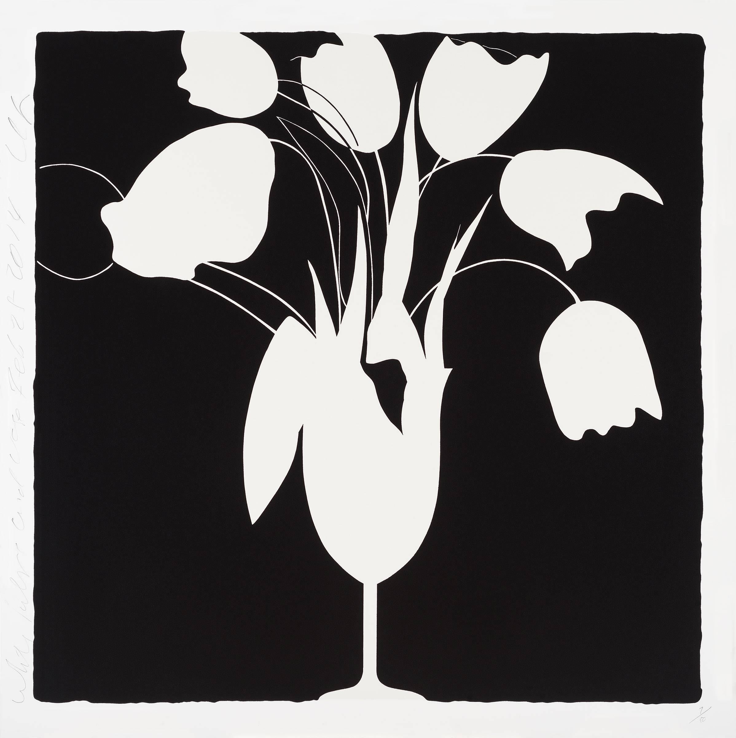 White Tulips and Vase - Print by Donald Sultan