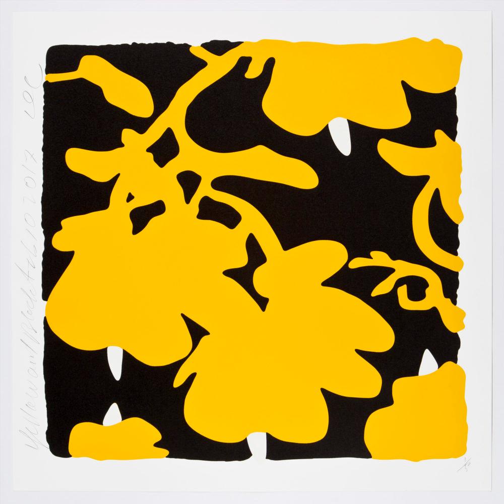 Donald Sultan Abstract Print - Yellow and Black, Feb 10, 2017