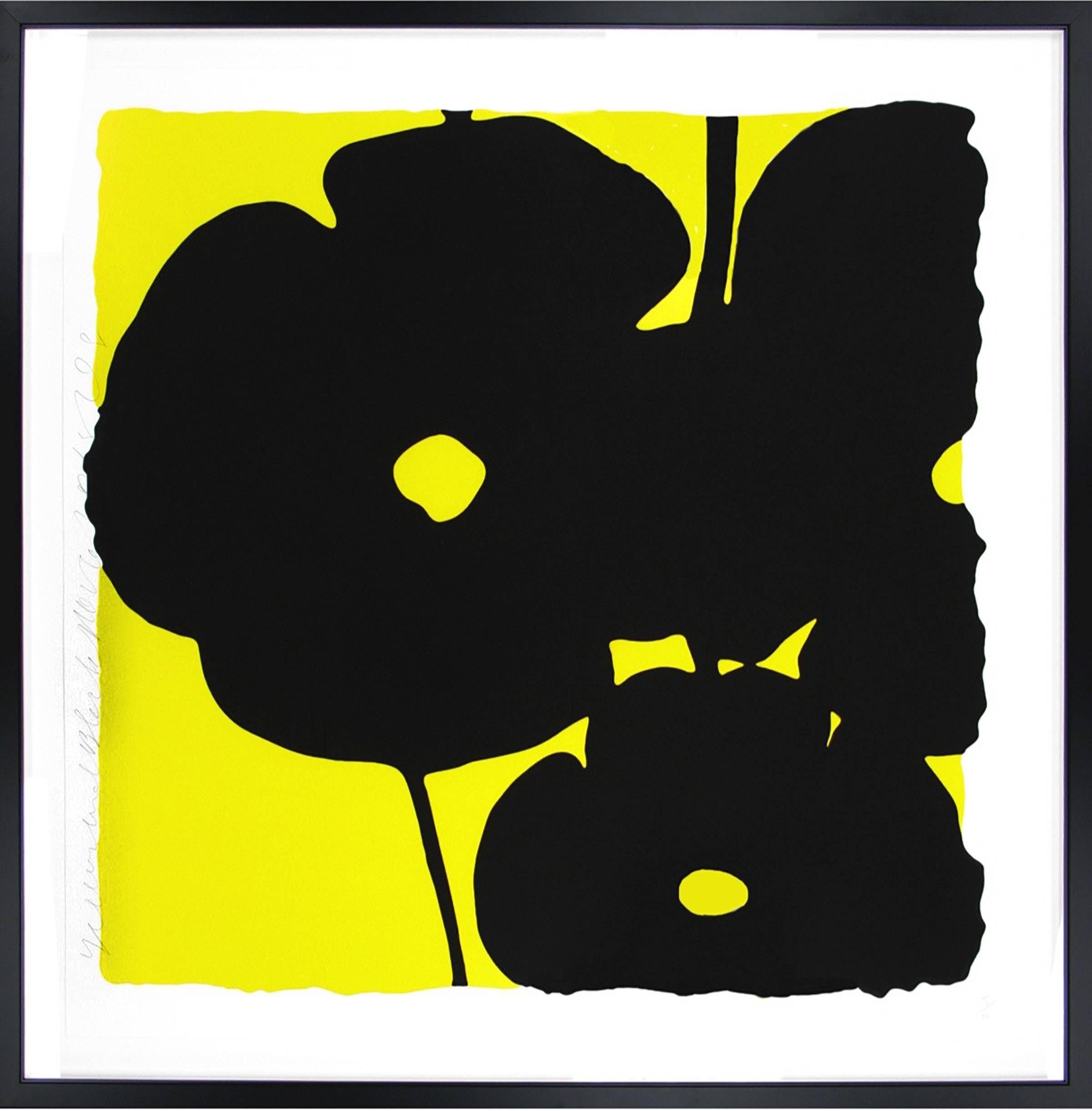 Donald Sultan Abstract Print - Yellow and Black Flowers