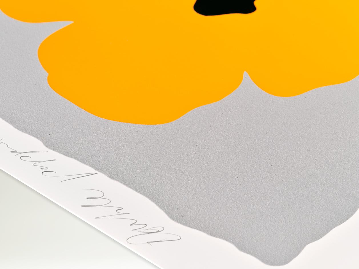 Artist: Donald Sultan
Title: Yellow Double Poppies
Portfolio: Double Poppies
Medium: Silkscreen with enamel inks, flocking, and sand on Rising 4-ply museum board
Date: 2025
Edition: 9/25
Frame Size: 55 1/4