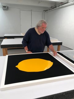 Yellow Lemon on Black, 2018, Color silkscreen with enamel inks