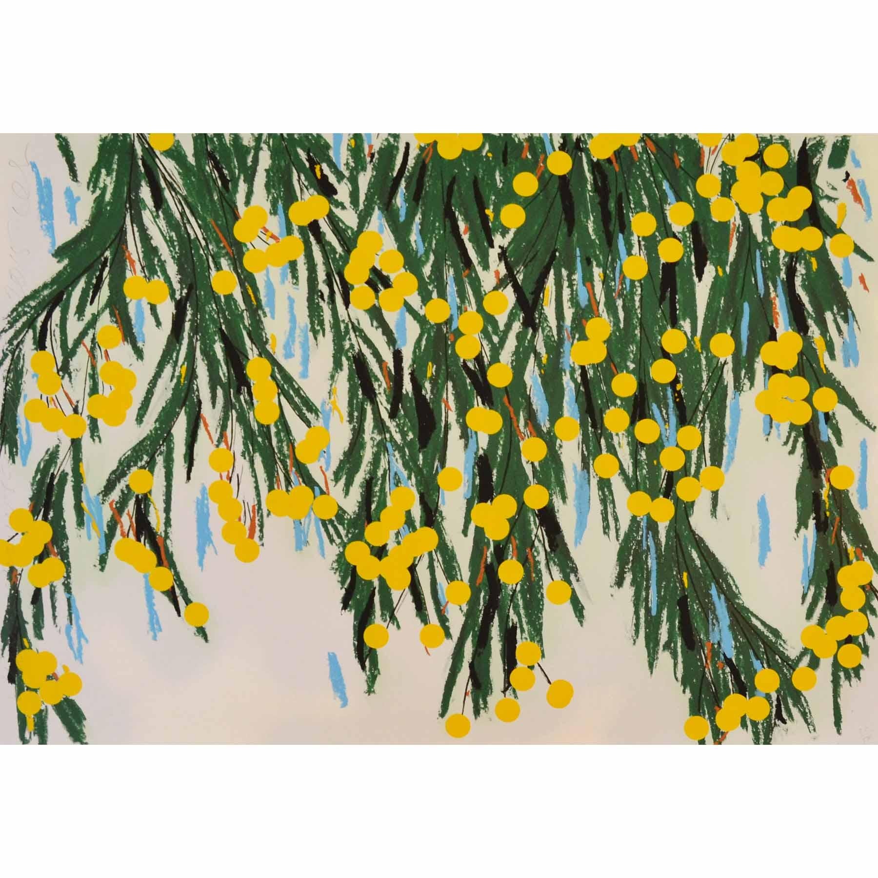 Yellow Mimosa, July 23, 2015 - Contemporary, 21st Century, Screenprint  - Print by Donald Sultan