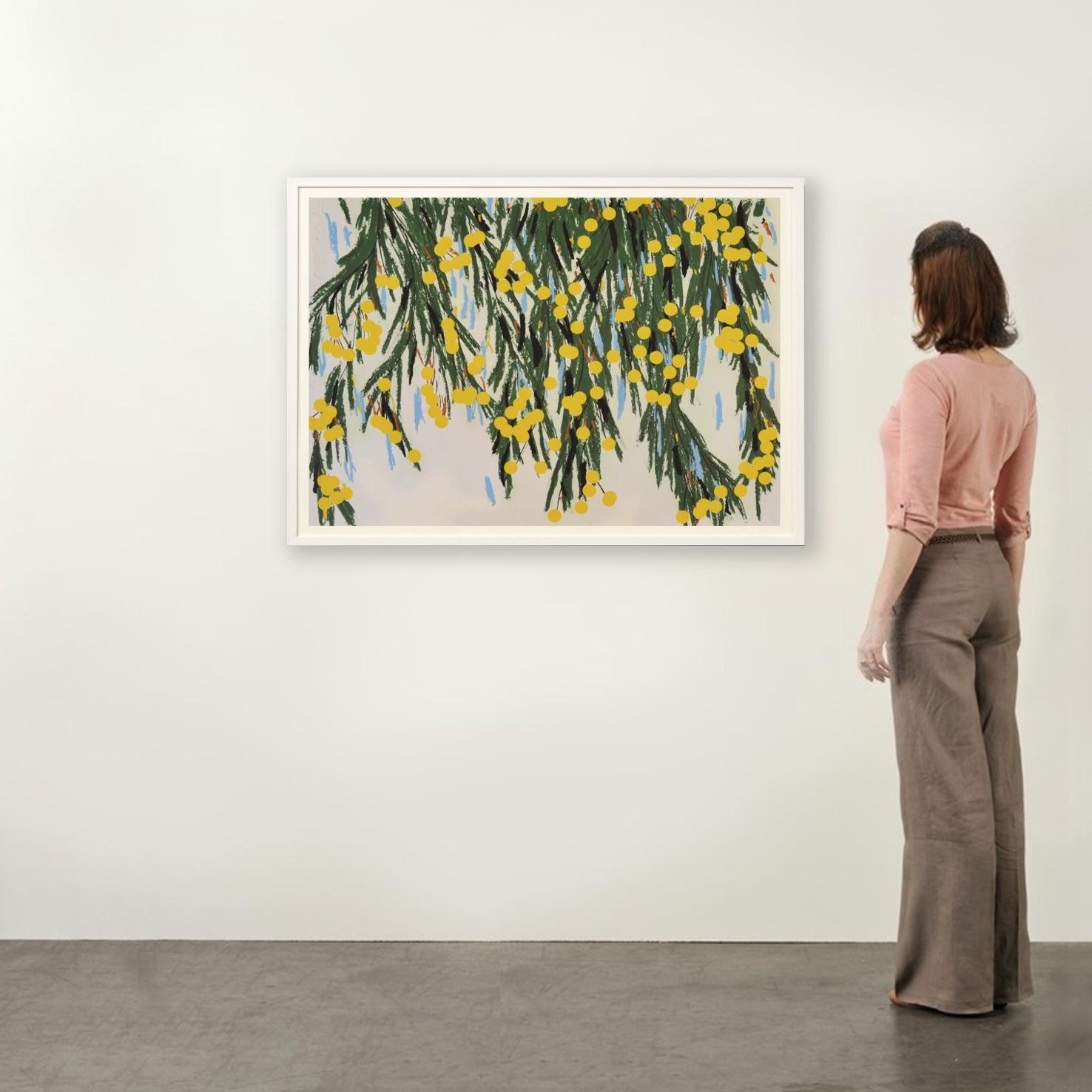 Gelbe Mimose, Juli 23, 2015 - Contemporary, 21. Jahrhundert, Siebdruck  im Angebot 2