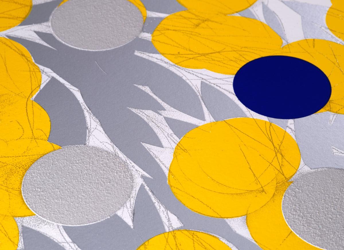 Mimosa jaune et bleu - Minimaliste Print par Donald Sultan