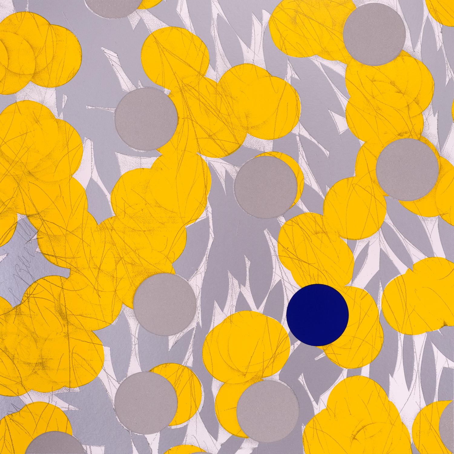 Yellow Mimosa with Blue