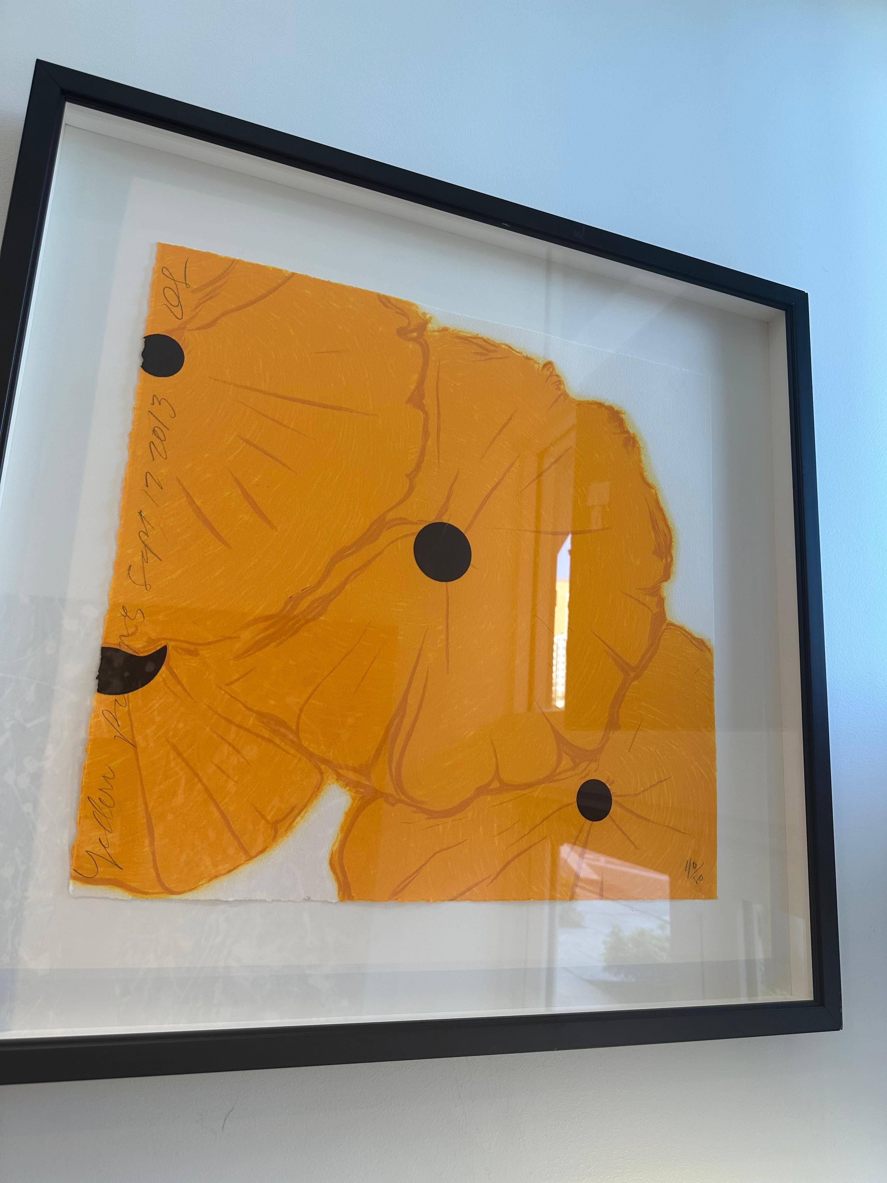 Donald Sultan Abstract Print - Yellow Poppies