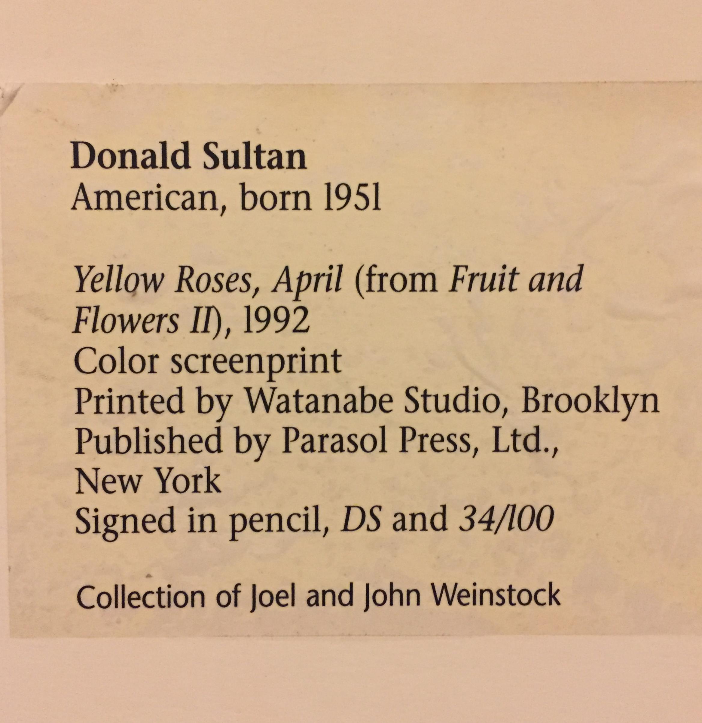 Donald Sultan „“Gelbe Rosen“ – gerahmter zeitgenössischer abstrakter Druck im Angebot 5
