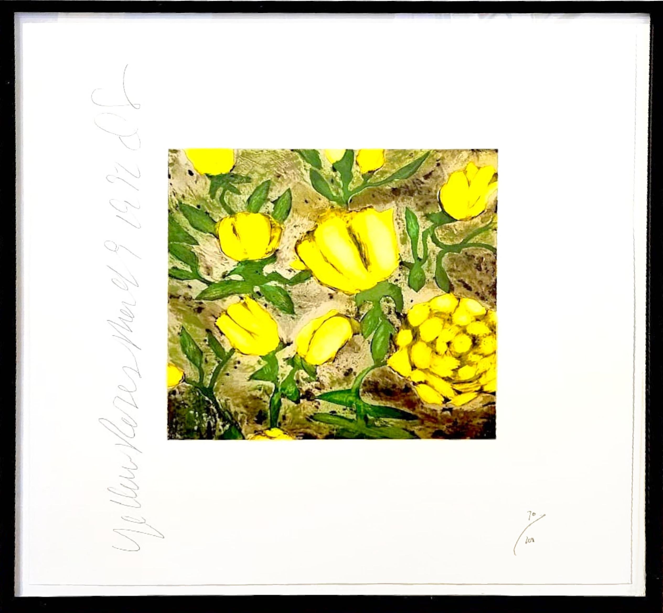 Donald Sultan Figurative Print - Yellow Roses