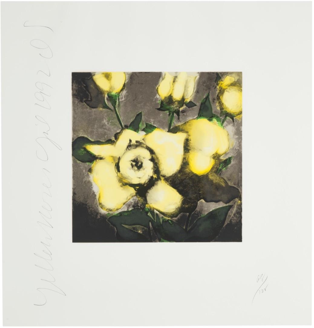 Donald Sultan Still-Life Print - Yellow Roses Screen Print, 1990s, Signed, #65/125