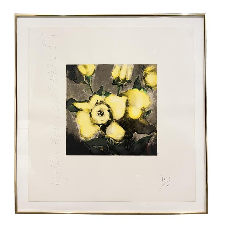 Donald Sultan Still-Life Print - Yellow Roses from Fruits and Flowers III