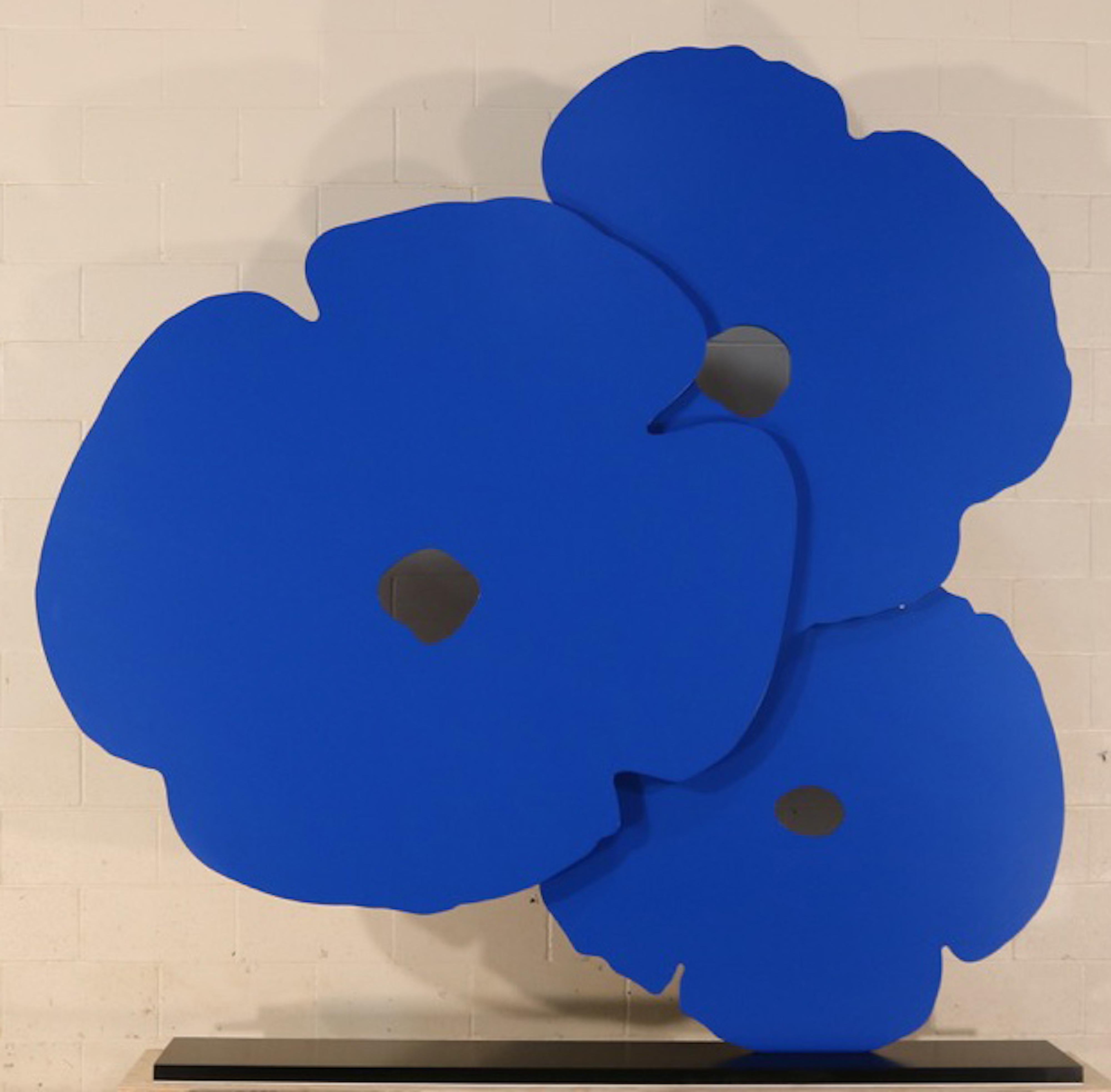 Donald Sultan Figurative Sculpture - Big blue poppies