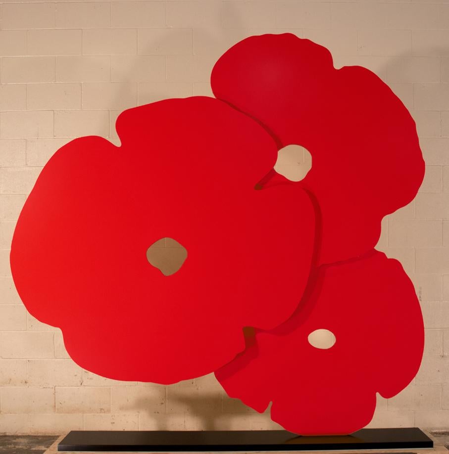 Figurative Sculpture Donald Sultan - Grandes poppies rouges