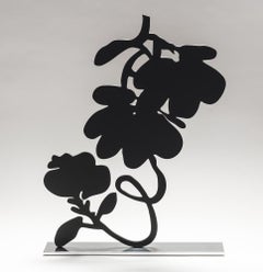 Black Lantern Flowers,Shaped Aluminum with black powder coat on polished aluminu