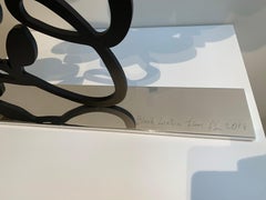 Black Lantern Flowers, Shaped Aluminum with black powder coat on polished aluminu