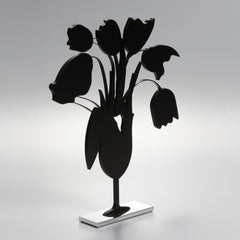 Black Tulips and Vase, April 5 - Contemporary, 21st Century, Sculpture, Black