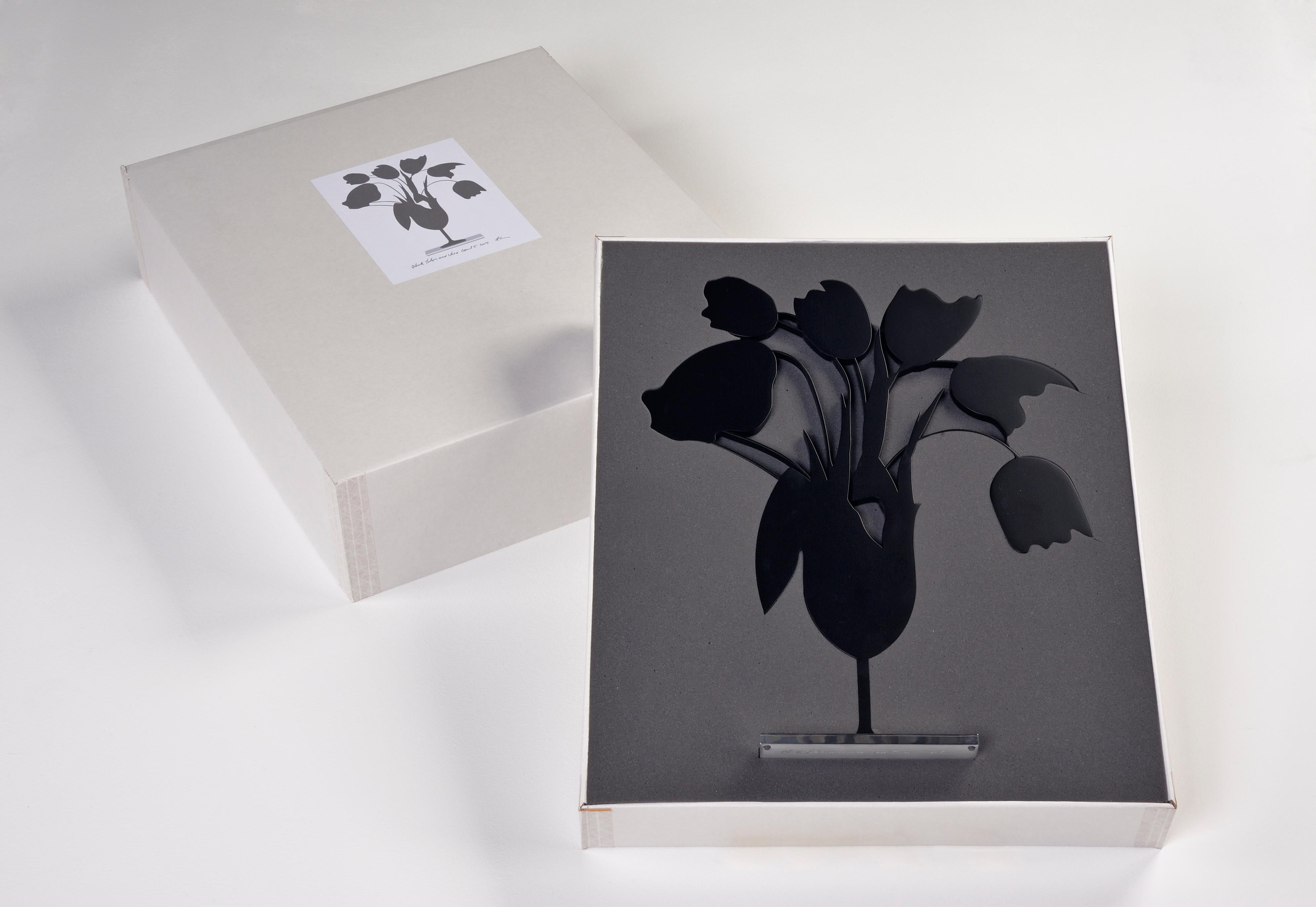 Black Tulips and Vase, April 5 - Contemporary, 21st Century, Sculpture, Black  For Sale 4