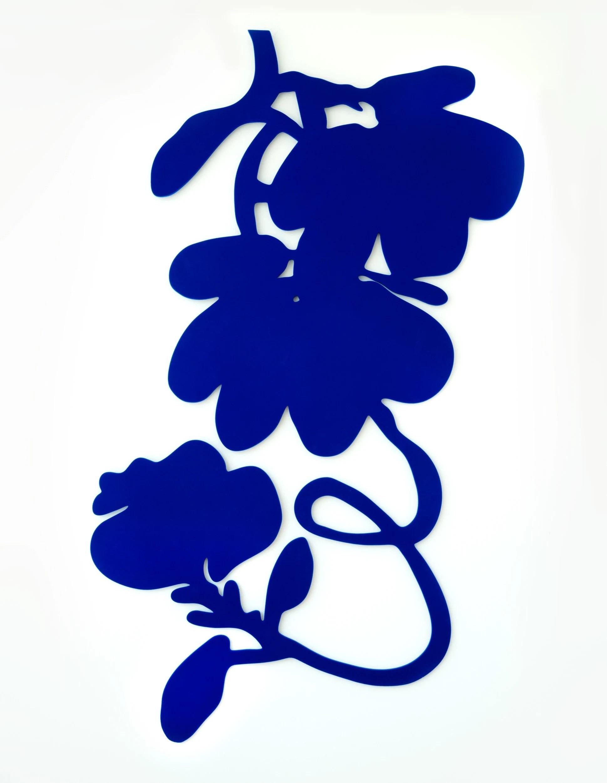 Abstract Sculpture di Donald Sultan - Fiori di lanterna floccati blu
