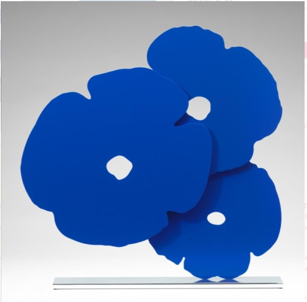 Donald Sultan Figurative Sculpture - Blue Poppies - Contemporary, 21st Century, Sculpture, Poppies, Flower, Blue