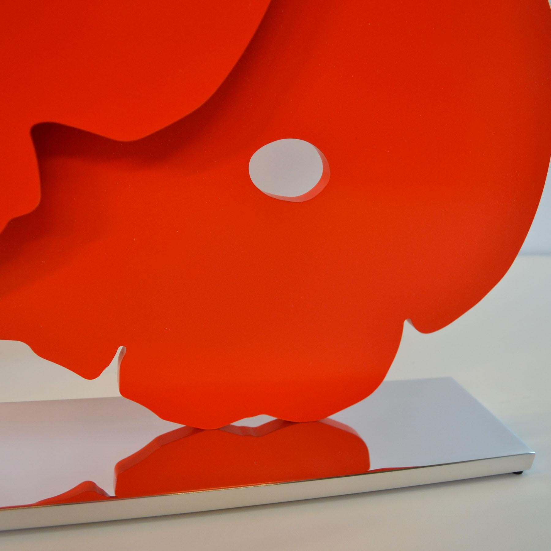 Coquelicots rouges - Contemporary, 21st Century, Sculpture, Poppies, Flower, Red - Gris Figurative Sculpture par Donald Sultan