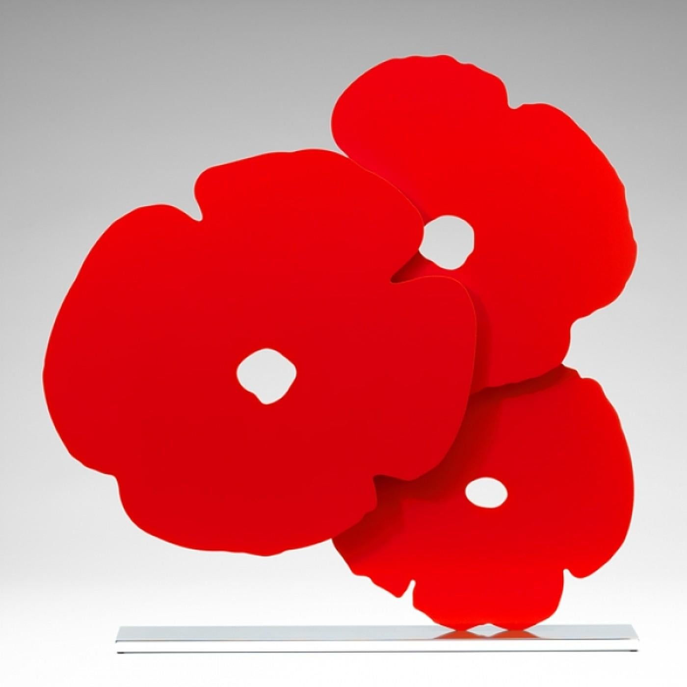Figurative Sculpture Donald Sultan - Coquelicots rouges - Contemporary, 21st Century, Sculpture, Poppies, Flower, Red