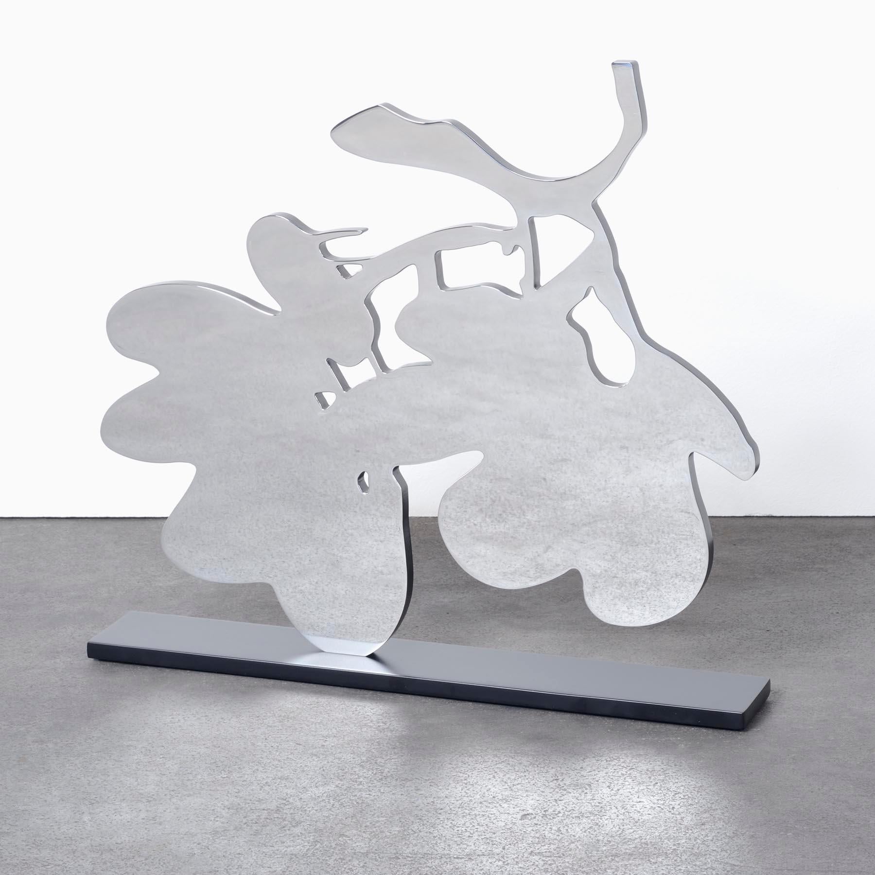 Donald Sultan Figurative Sculpture - Silver Lantern Flowers, May 5 - Contemporary, 21st Century, Sculpture, Flower