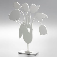 White Tulips and Vase, April 4 - Contemporary, 21st Century, Sculpture