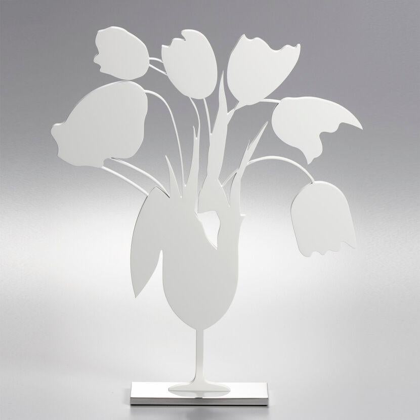 Donald Sultan Still-Life Sculpture - White Tulips and Vase, April 4 - Contemporary, 21st Century, Sculpture