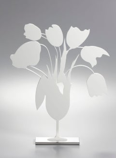 White tulips and vase, April 4 (Schulpture)