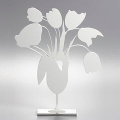 White Tulips and Vase, April 4 - Contemporary, 21st Century, Sculpture
