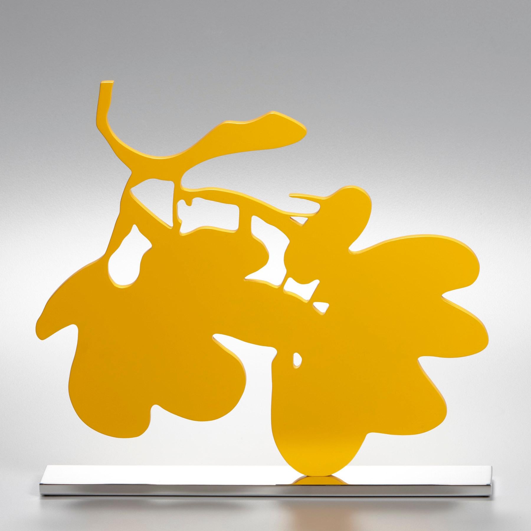 Donald Sultan Figurative Sculpture - Yellow Lantern Flowers, Sept. 18 - Contemporary, 21st Century, Sculpture, Flower