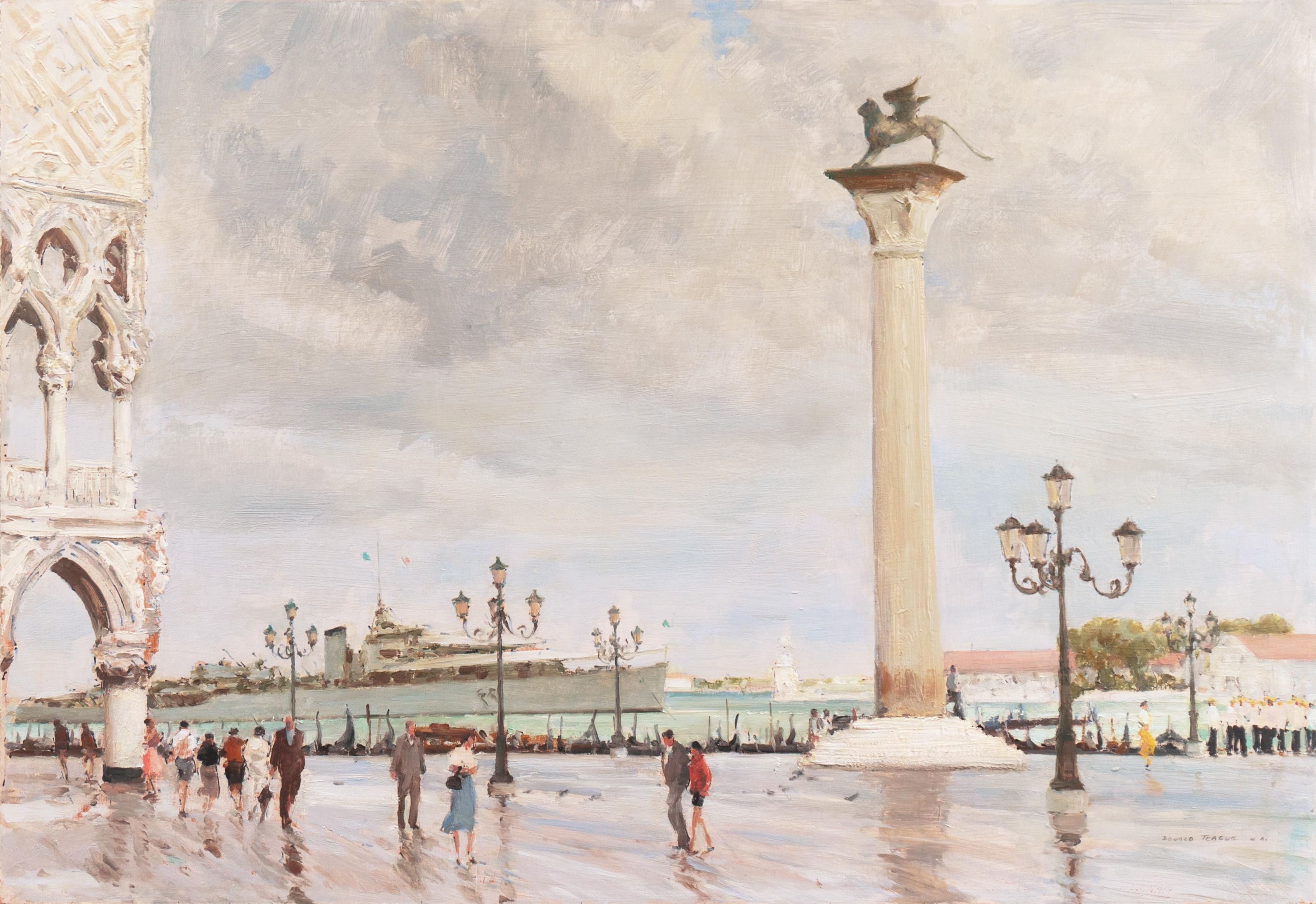 'After the Rain, Venice', National Academy, Metropolitan Museum, AWS, NWS, ASL - Painting by Donald Teague