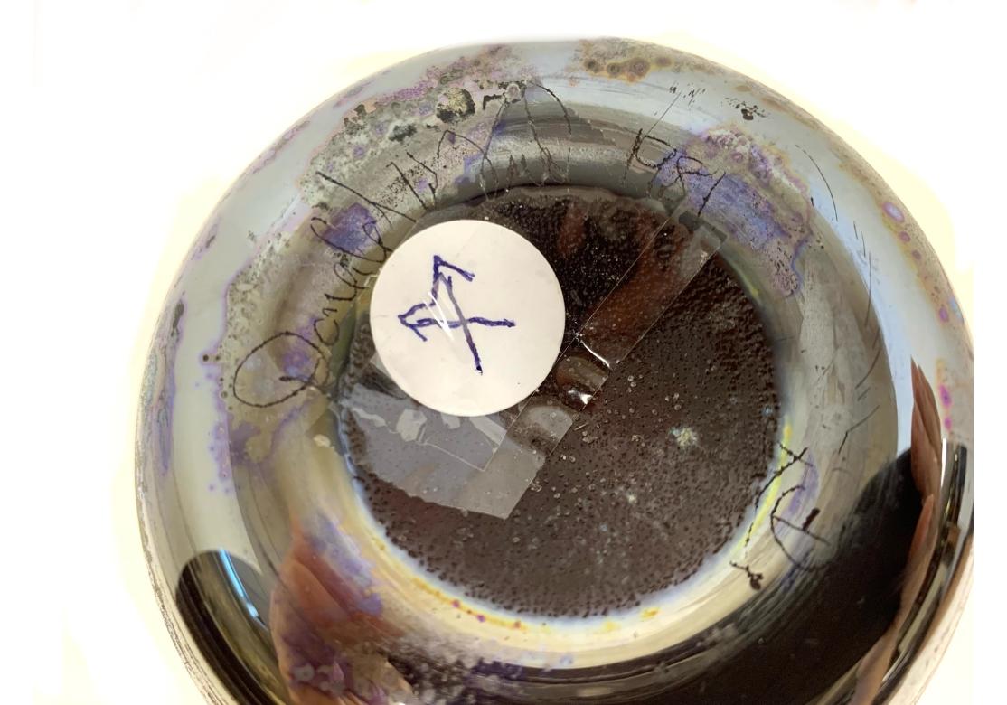 Vetro artistico Donald W. Friel firma un grande vaso di vetro artistico del 1981 in vendita