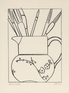Paintbrushes in a Pitcher - Still Life Etching by Don Weygandt (#20/150)