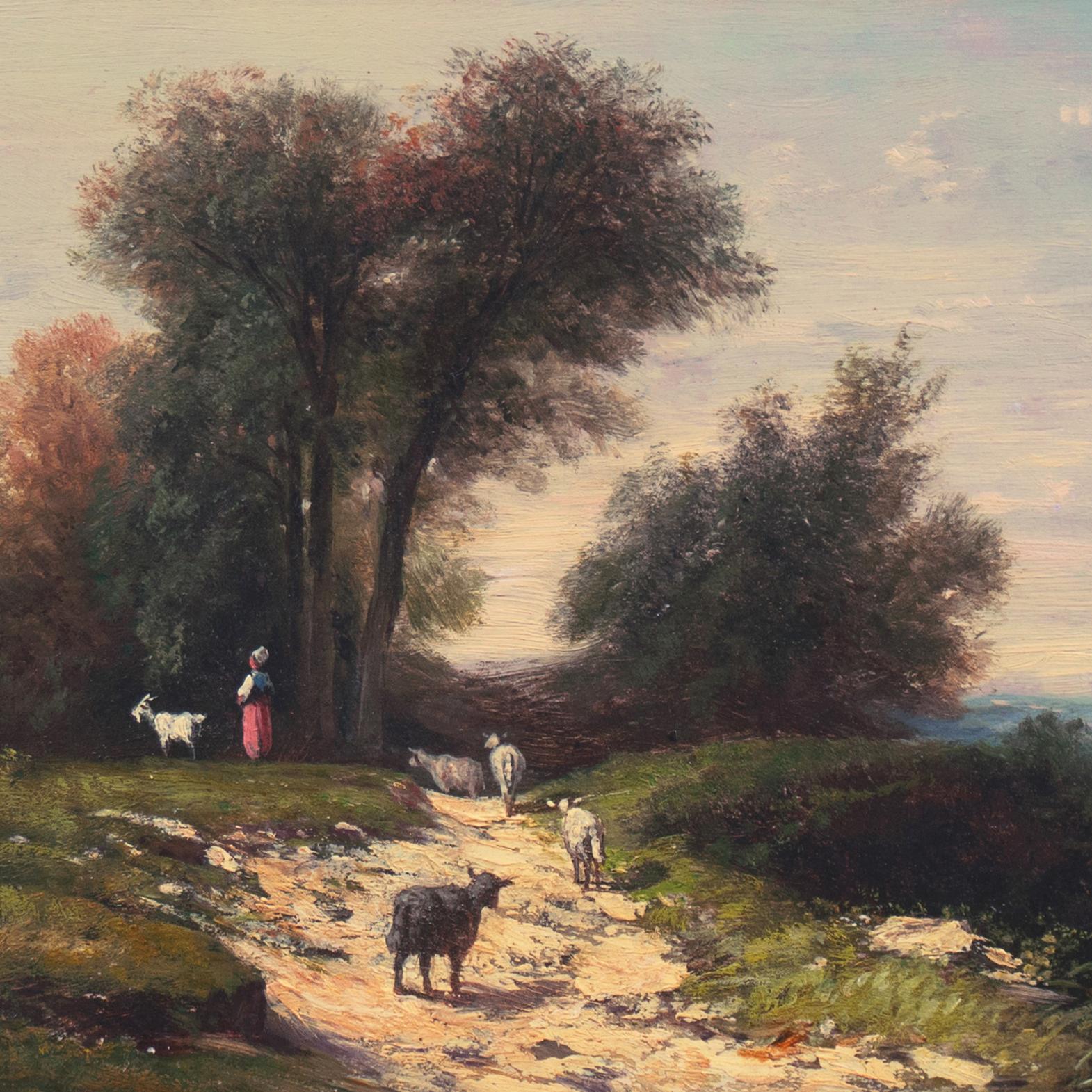 'Shepherdess in a River Landscape' Salon des Artistes Françaises, Pushkin Museum For Sale 1