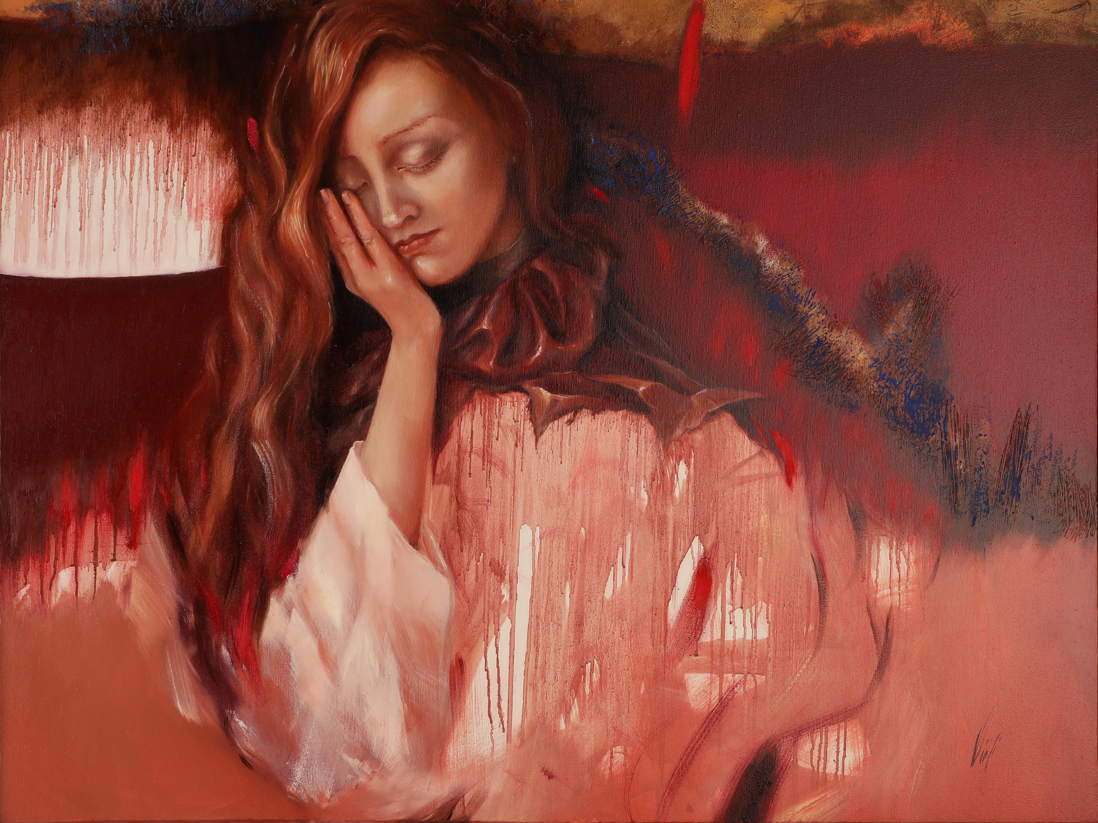 Figurative Painting di Donatella VIOLI - Beatrice e Linferno